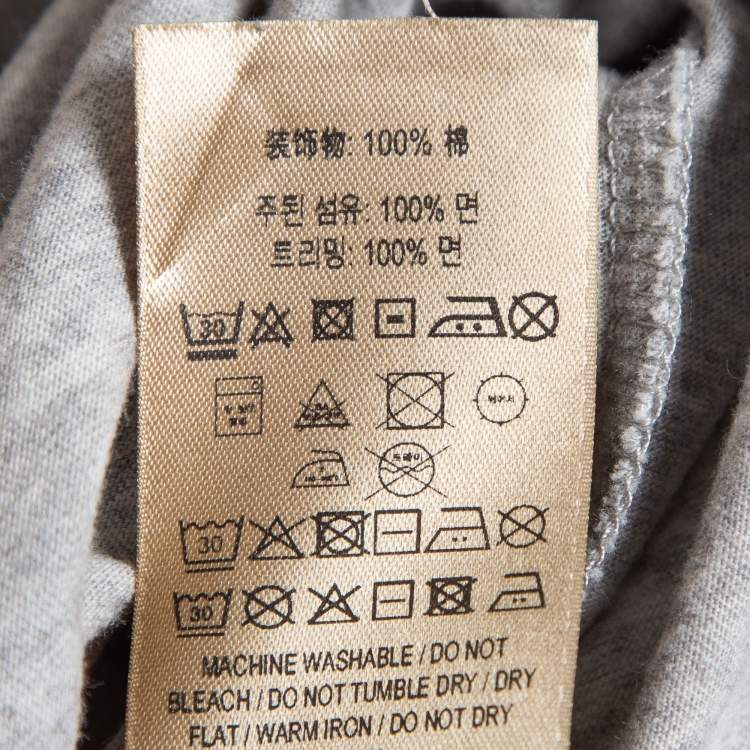 مملوكة مسبقًا Burberry Grey Embellished Creature Motif Cotton Crew Neck T-Shirt M