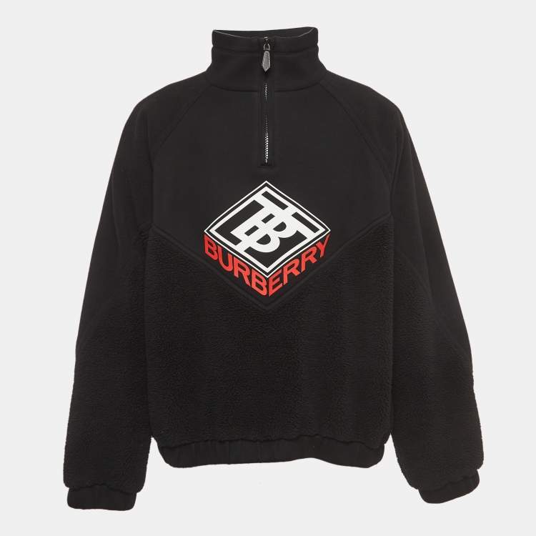 Pre Owned Burberry Black Modal Logo Detailed Sweater XL