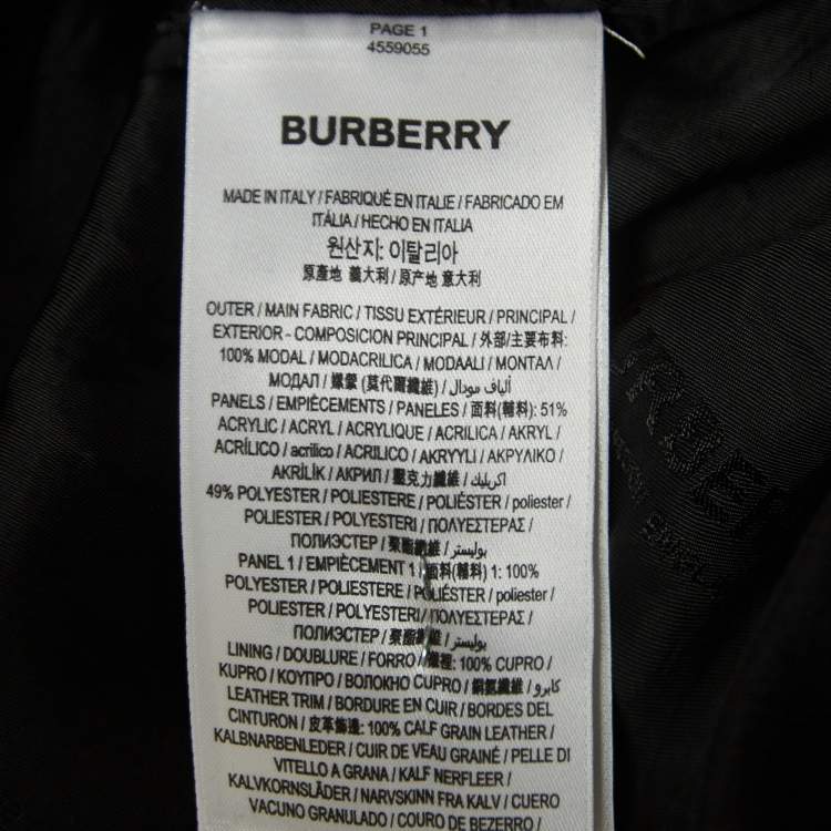 Pre Owned Burberry Black Modal Logo Detailed Sweater XL