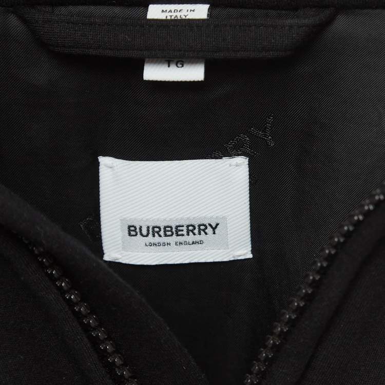 Pre Owned Burberry Black Modal Logo Detailed Sweater XL