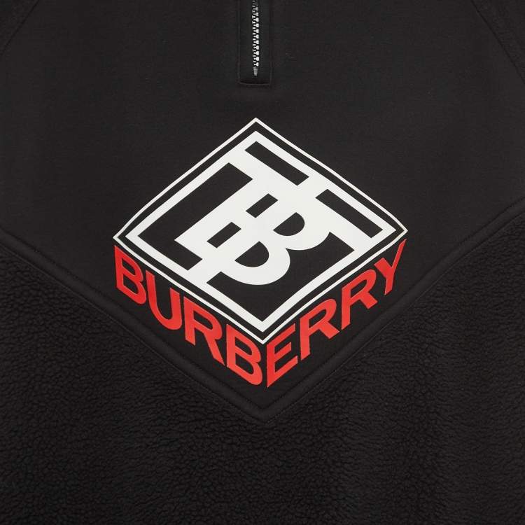 Pre Owned Burberry Black Modal Logo Detailed Sweater XL