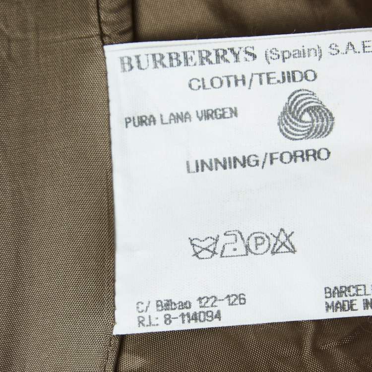 Pre Owned Burberry Vintage Brown Wool Single Breasted Blazer IT 50