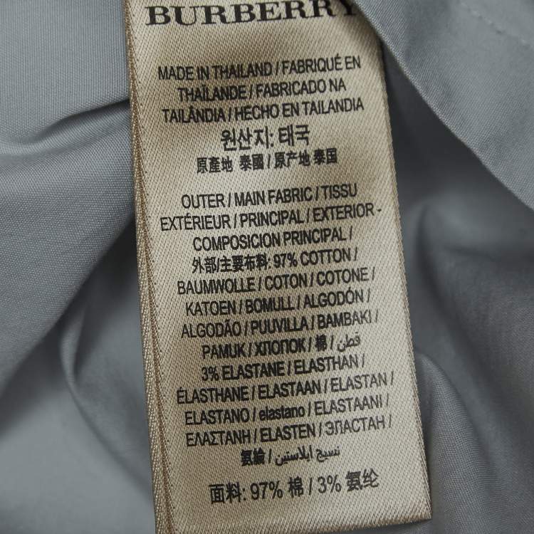 مملوكة مسبقًا Burberry Light Blue Stretch Cotton Long Sleeve Classic Shirt M