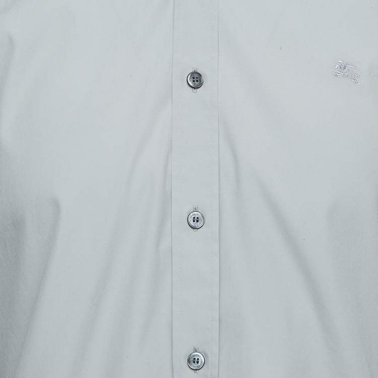 مملوكة مسبقًا Burberry Light Blue Stretch Cotton Long Sleeve Classic Shirt M