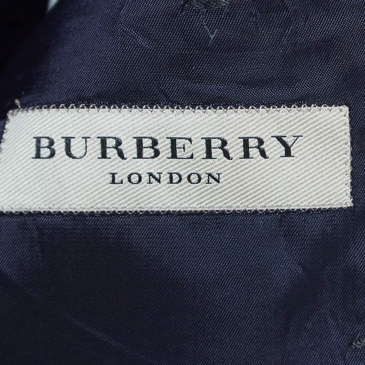 Pre Owned Burberry Navy Blue Wool Single Breasted Suit M