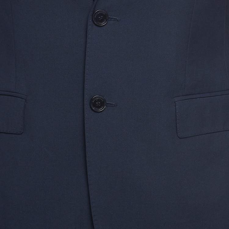 Pre Owned Burberry Navy Blue Wool Single Breasted Suit M