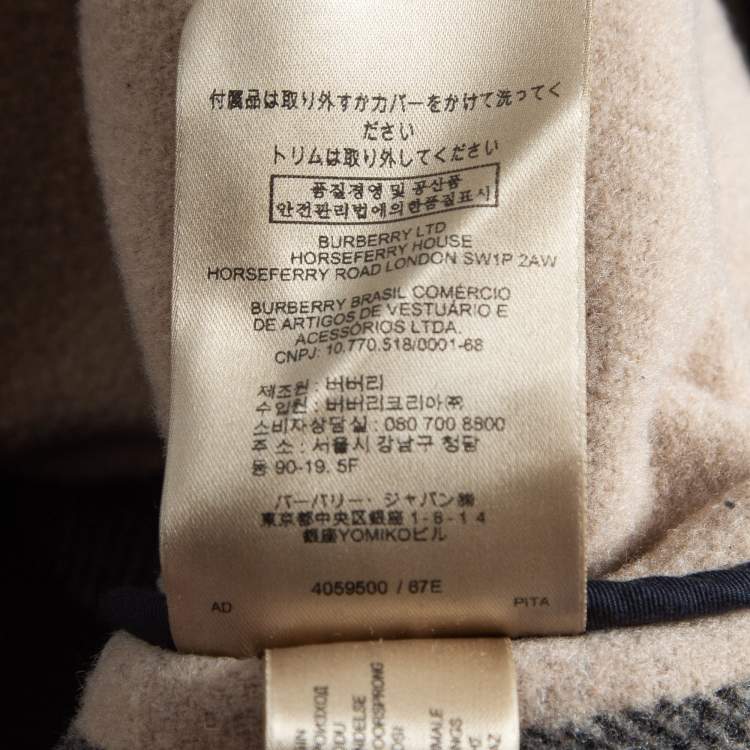 Pre Owned Burberry Navy Blue Wool Plymouth Duffle Coat M