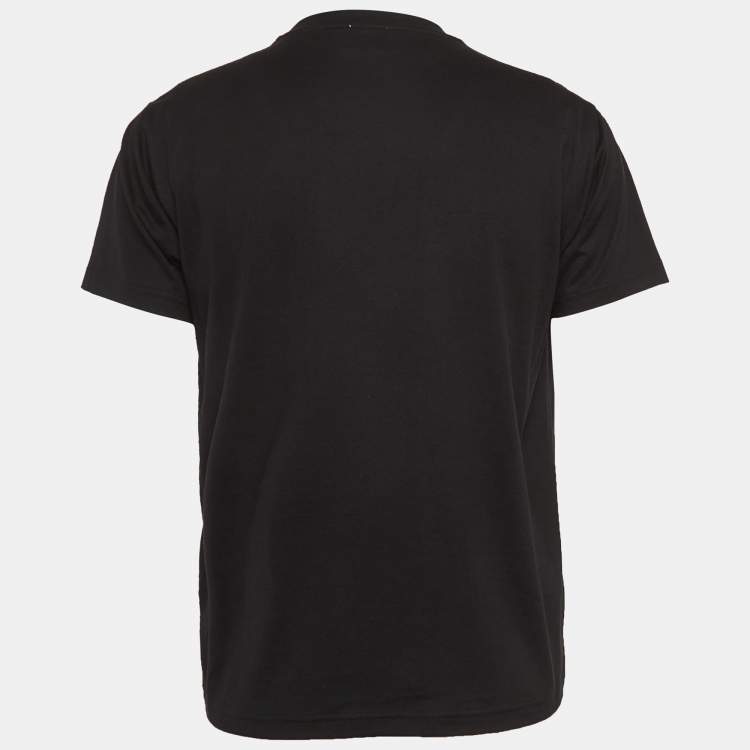 Pre Owned Burberry Black Cotton Checked Pocket Detail Crew Neck T-Shirt XS