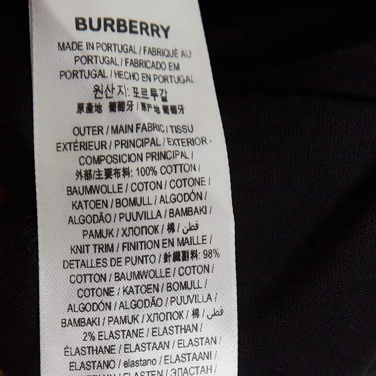 Pre Owned Burberry Black Labyrinth Of Love Print Cotton Crew Neck T-Shirt M