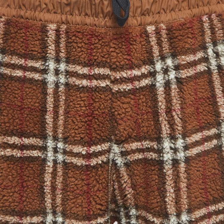 Pre Owned Burberry Brown Dimitri Check Fleece Joggers XXL