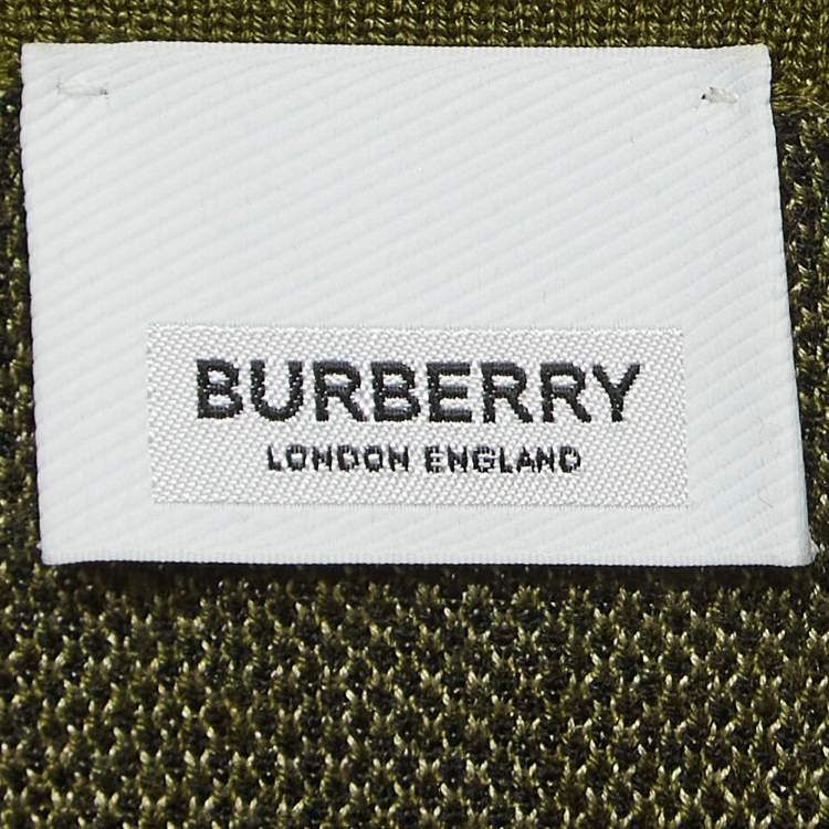 Pre Owned Burberry Green Plaid Wool Blend Knit T-Shirt XS
