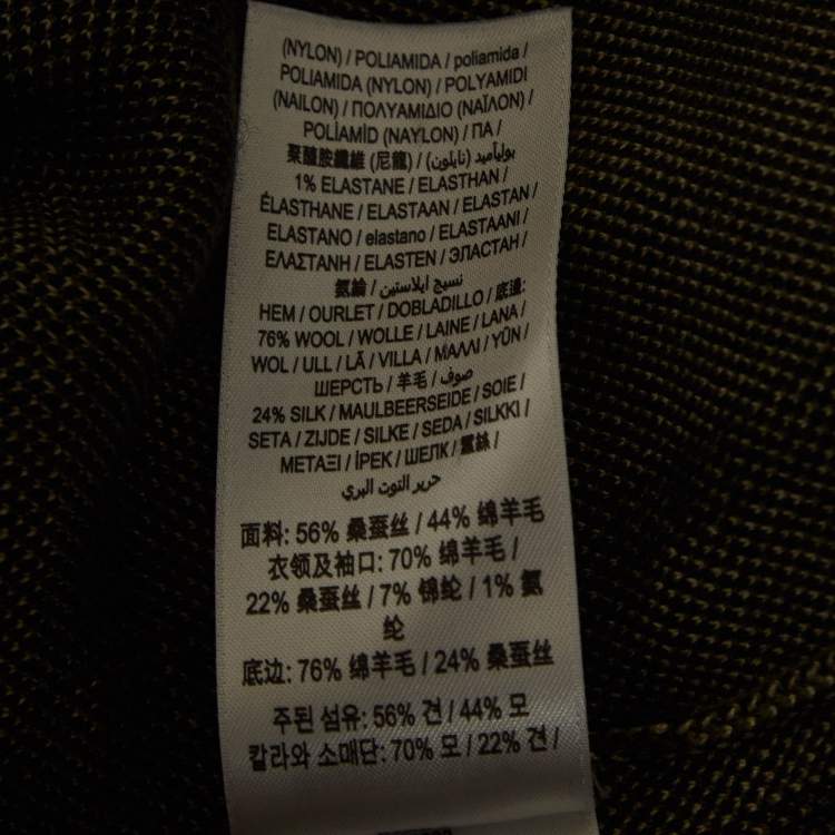 Pre Owned Burberry Green Plaid Wool Blend Knit T-Shirt XS