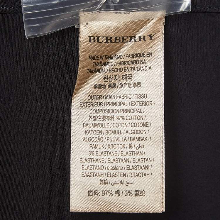 Pre Owned Burberry Black Cotton Long Sleeve Shirt XXL