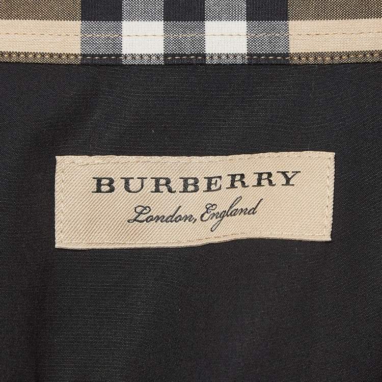 Pre Owned Burberry Black Cotton Long Sleeve Shirt XXL