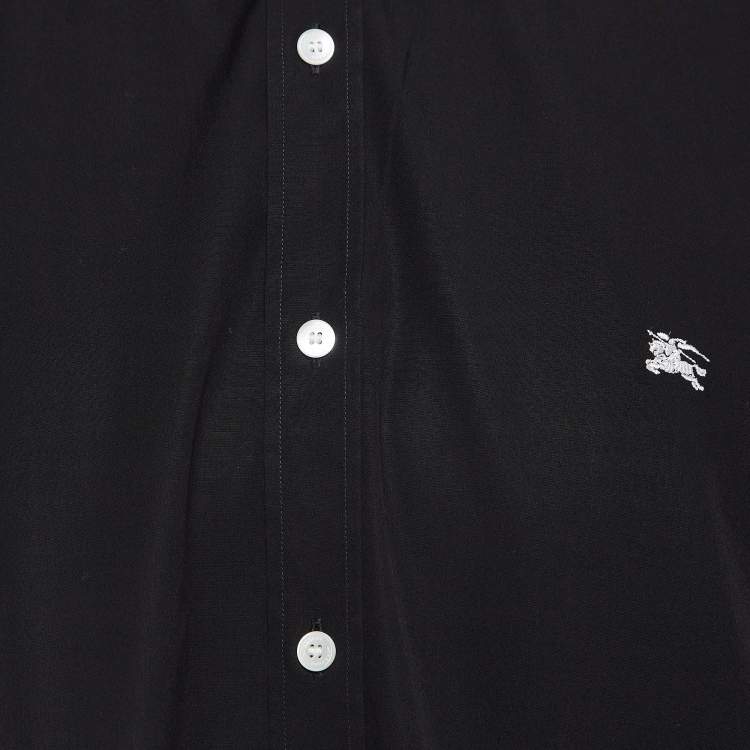 Pre Owned Burberry Black Cotton Long Sleeve Shirt XXL