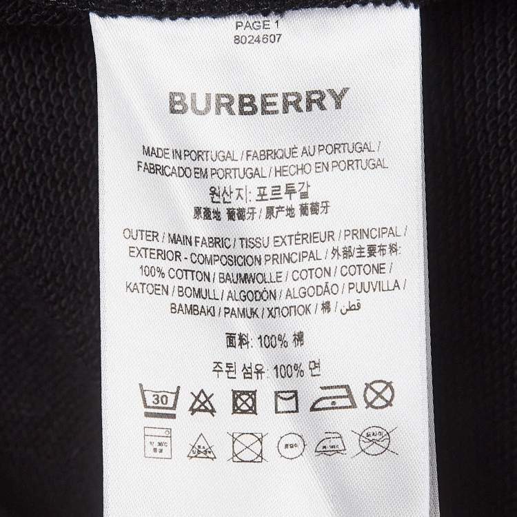 Pre Owned Burberry Black Cotton M Gresham TB Sweatpants XS