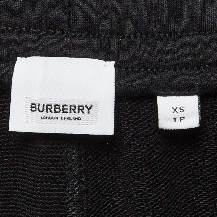 Pre Owned Burberry Black Cotton M Gresham TB Sweatpants XS