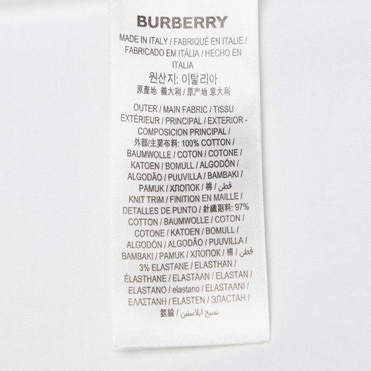 Pre Owned Burberry White Elephant Print Cotton Jersey T- Shirt XXS