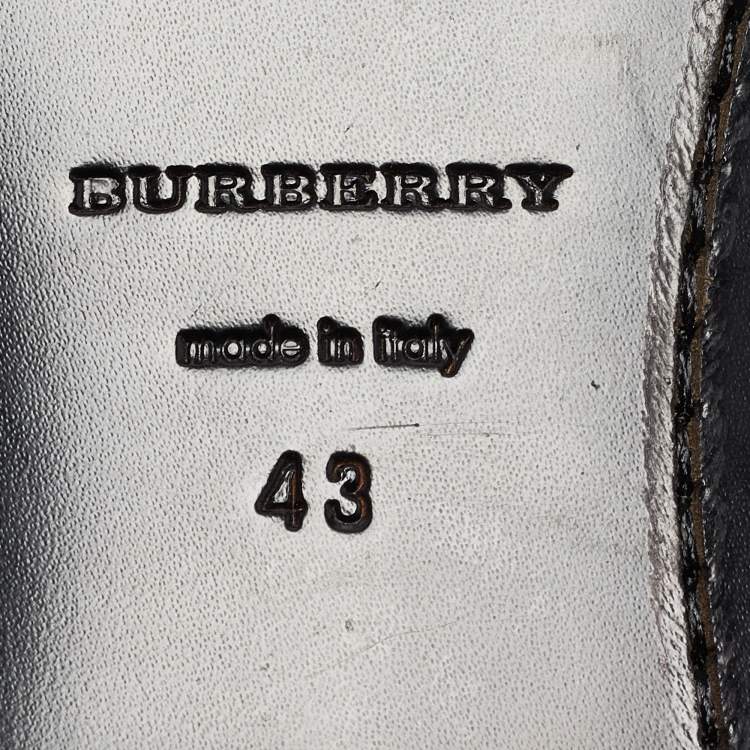 Pre Owned Burberry Black Leather  Lace Up Oxfords Size 43