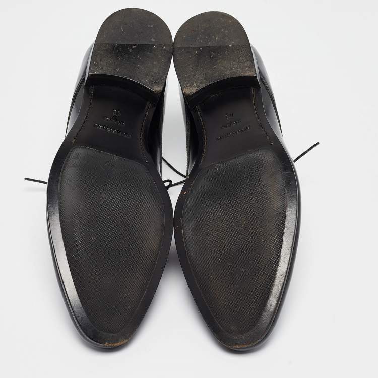 Pre Owned Burberry Black Leather  Lace Up Oxfords Size 43