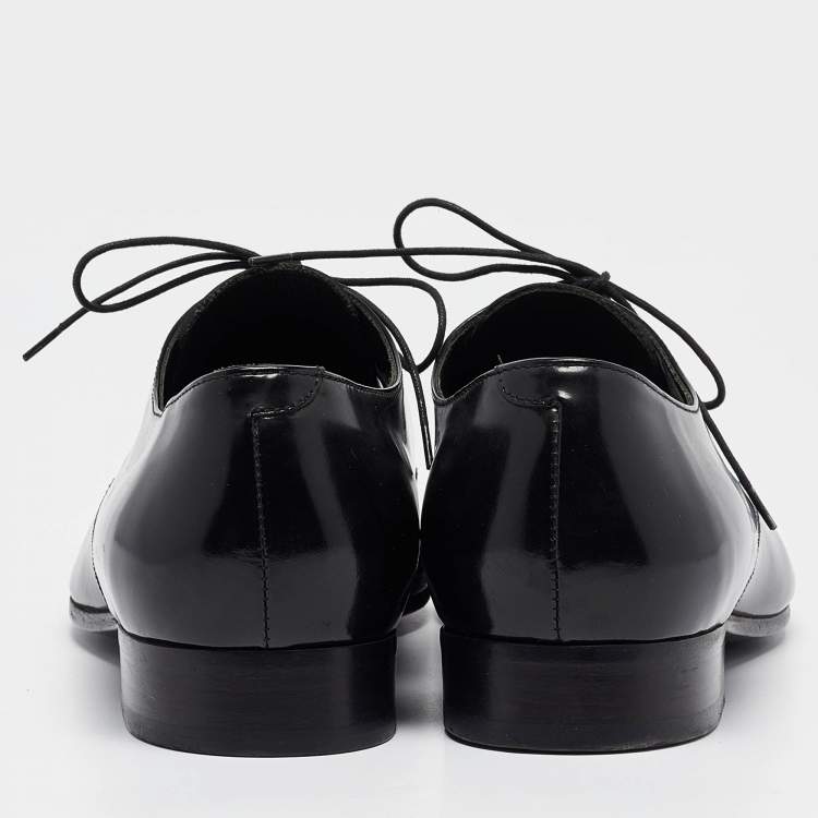 Pre Owned Burberry Black Leather  Lace Up Oxfords Size 43