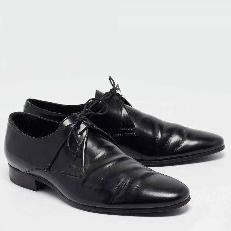 Pre Owned Burberry Black Leather  Lace Up Oxfords Size 43