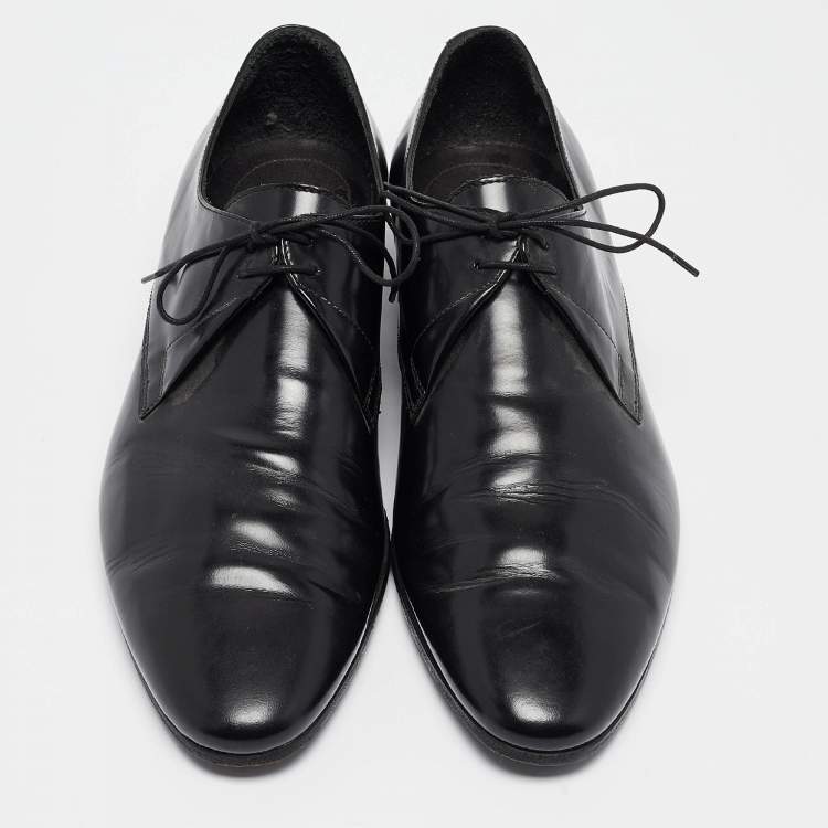 Pre Owned Burberry Black Leather  Lace Up Oxfords Size 43