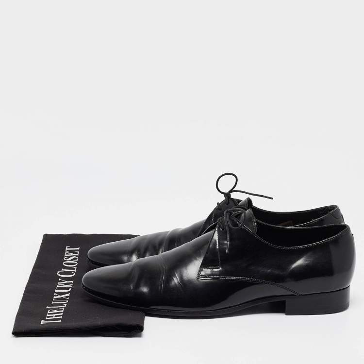 Pre Owned Burberry Black Leather  Lace Up Oxfords Size 43