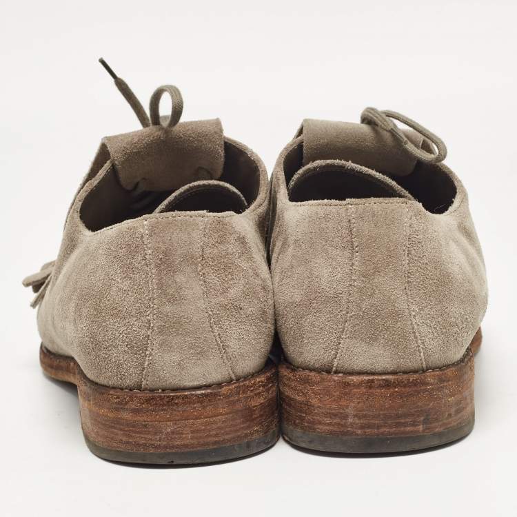 Pre Owned Burberry Grey Suede Ampney Oxfords Size 43