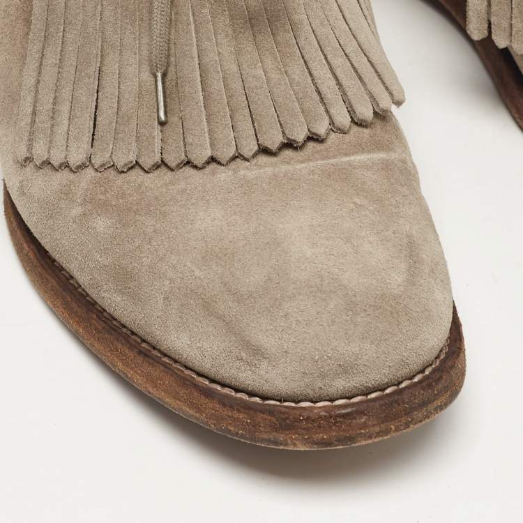 Pre Owned Burberry Grey Suede Ampney Oxfords Size 43
