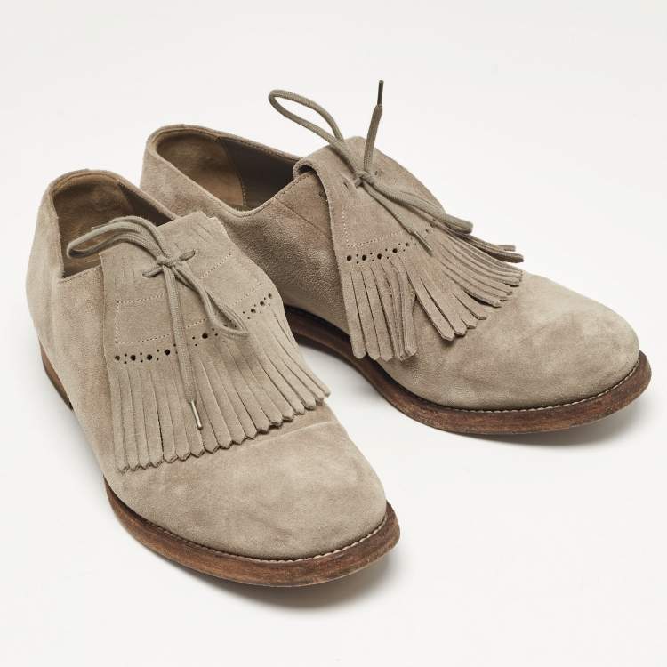 Pre Owned Burberry Grey Suede Ampney Oxfords Size 43