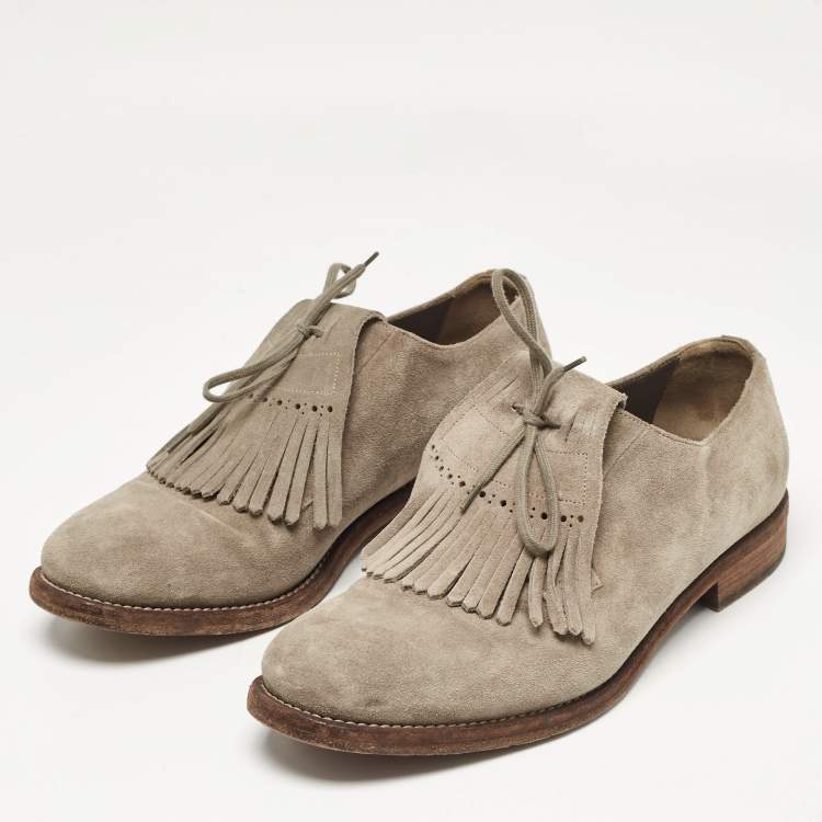Pre Owned Burberry Grey Suede Ampney Oxfords Size 43