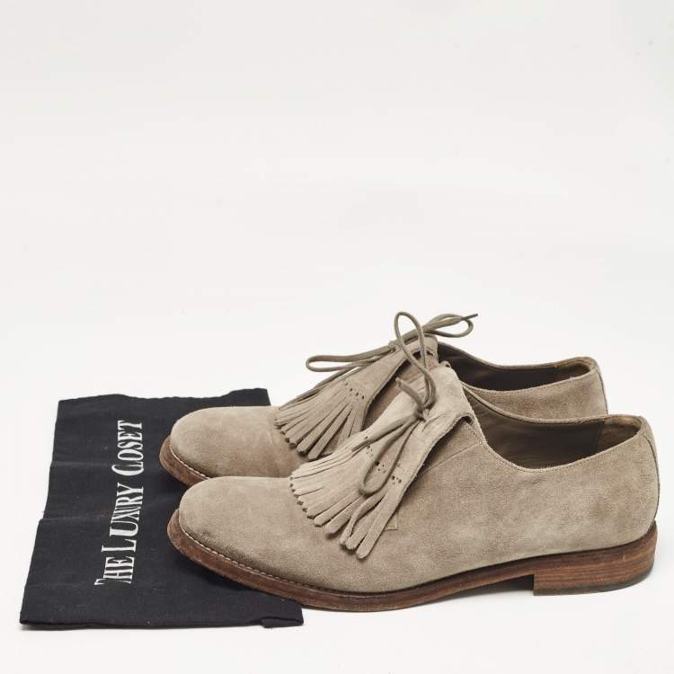 Pre Owned Burberry Grey Suede Ampney Oxfords Size 43