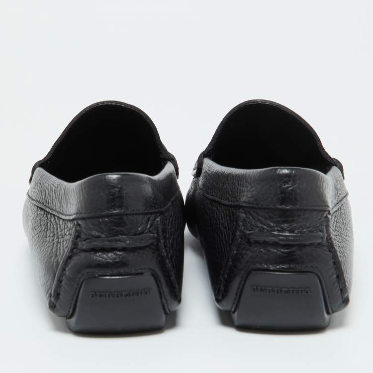 Pre Owned Burberry Black Leather Loafers Size 39