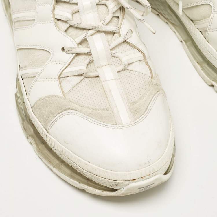 Pre Owned Burberry White Leather and Mesh Low Top Sneakers Size 44