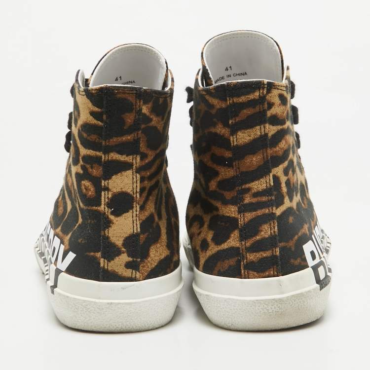 Pre Owned Burberry Brown Canvas High Top Sneakers Size 41