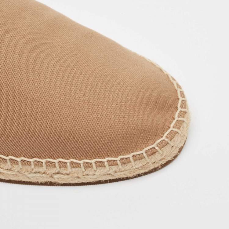 Pre Owned Burberry Beige Pateman Check Canvas Slip On Espadrilles Size 42