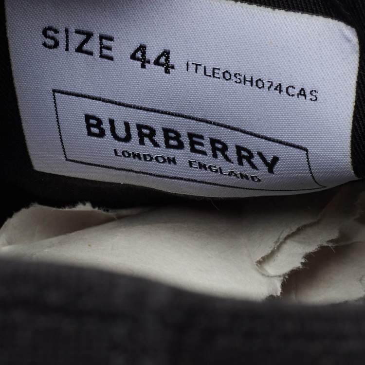 Pre Owned Burberry Black Canvas Jack Print Low Top Sneakers Size 44