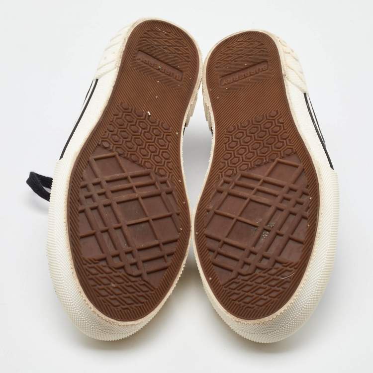 Pre Owned Burberry Black Canvas Jack Print Low Top Sneakers Size 44