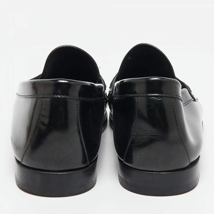 Pre Owned Burberry Black Brushed Leather Rupert Loafers Size 41