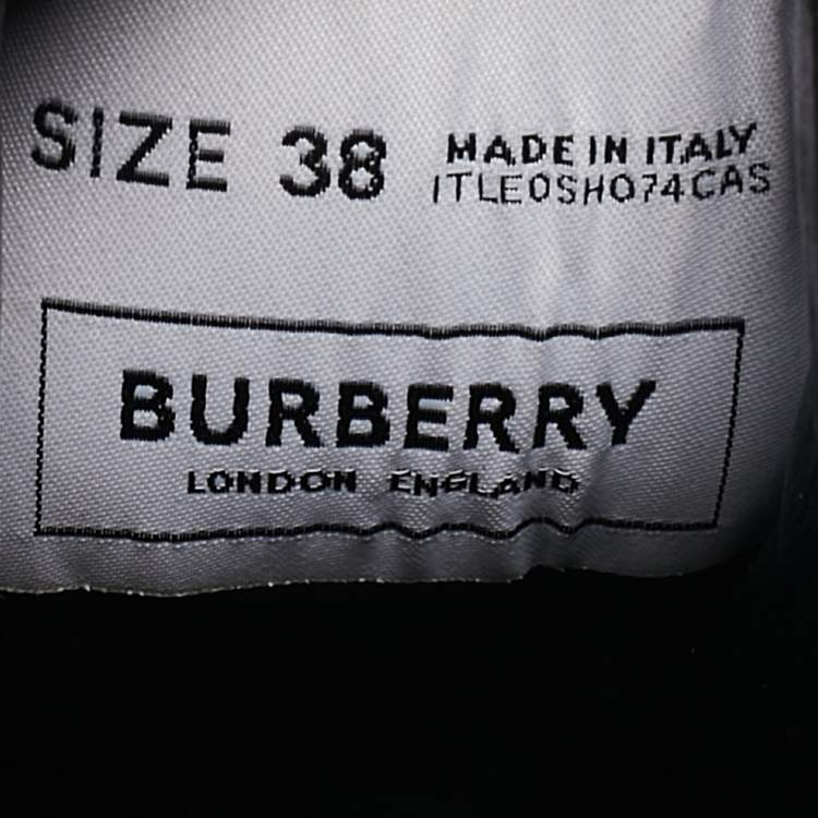 Pre Owned Burberry Brown Vintage Check Canvas and Leather Sean Sneakers Size 38
