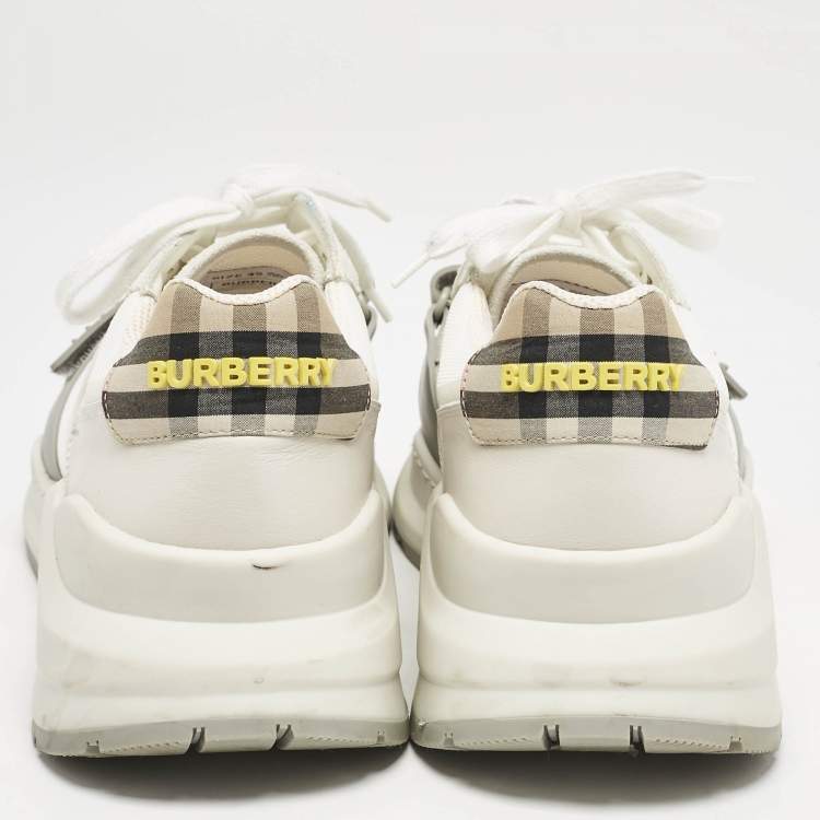 Pre Owned Burberry Multicolor Suede and Leather Ramsey Sneakers Size 45