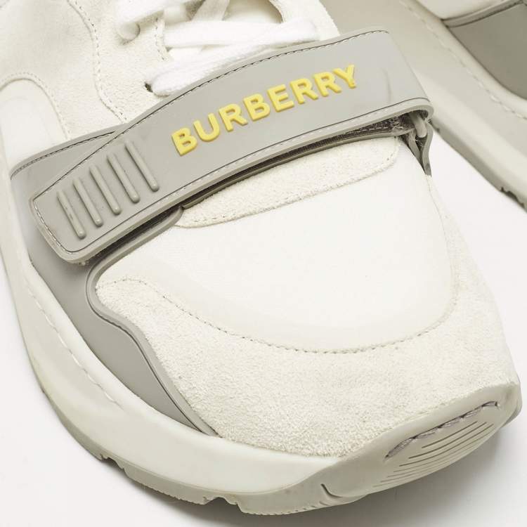 Pre Owned Burberry Multicolor Suede and Leather Ramsey Sneakers Size 45