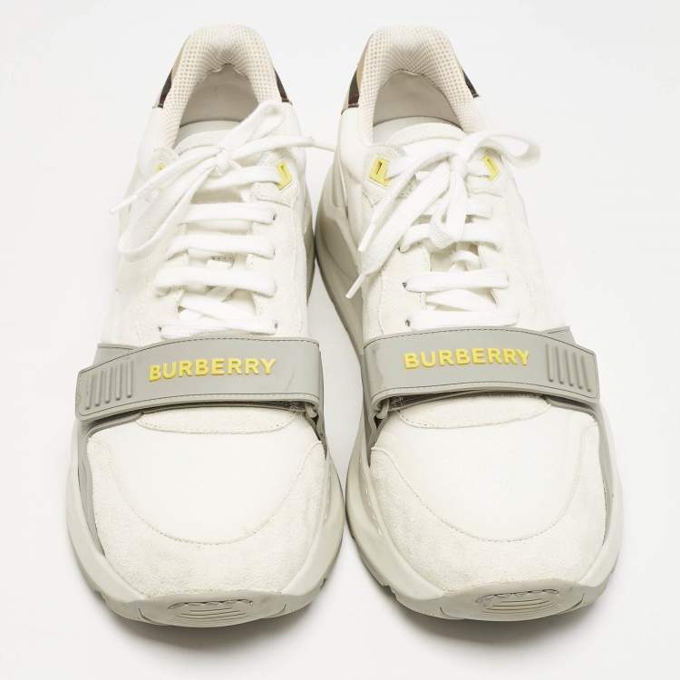 Pre Owned Burberry Multicolor Suede and Leather Ramsey Sneakers Size 45