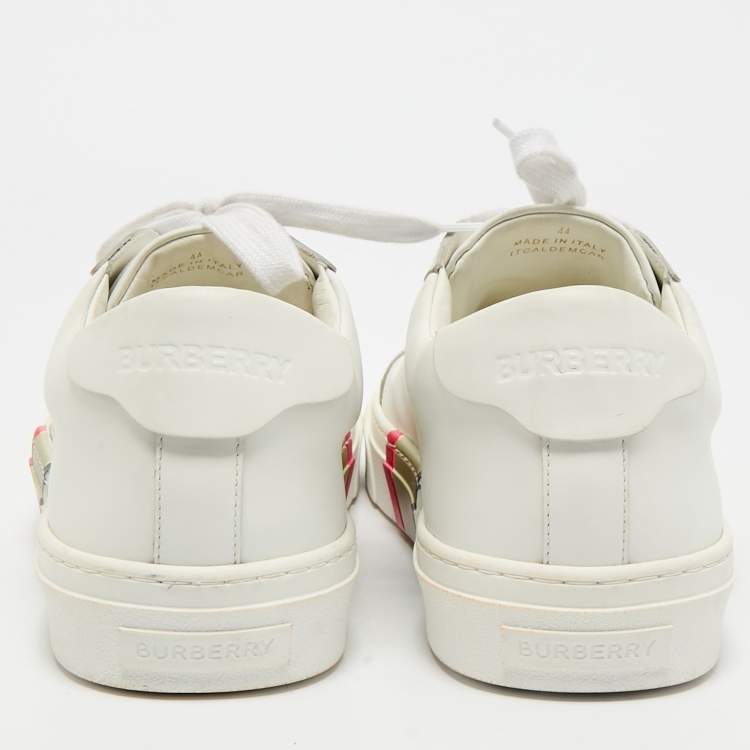 Pre Owned Burberry White Leather Low Top Sneakers Size 44