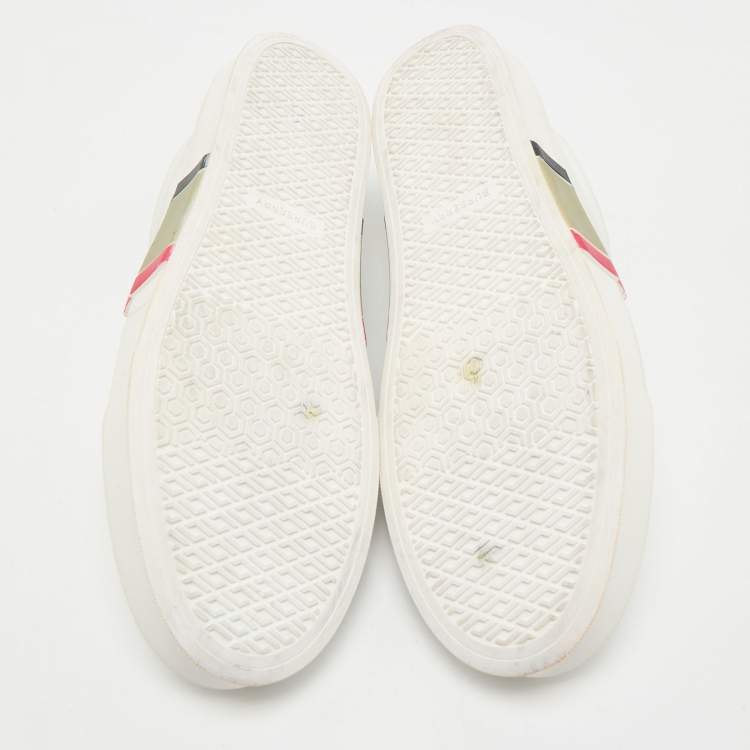 Pre Owned Burberry White Leather Low Top Sneakers Size 44