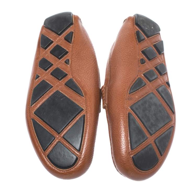 Pre Owned Burberry Brown Leather Loafers Size 42