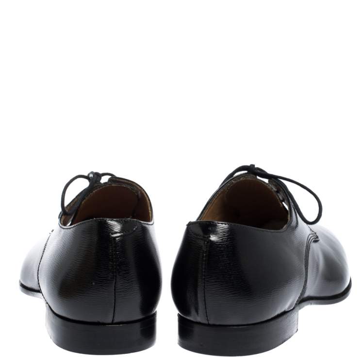 Pre Owned Burberry Black Leather Menning Lace Up Oxfords Size 44