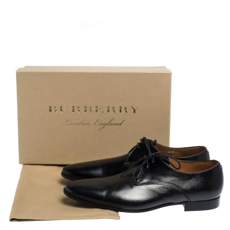 Pre Owned Burberry Black Leather Menning Lace Up Oxfords Size 44