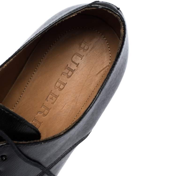 Pre Owned Burberry Black Leather Menning Lace Up Oxfords Size 44